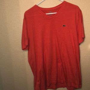 Lacoste pink V neck